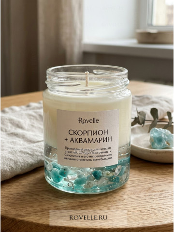 Энергетическая свеча Скорпион + аквамарин 260705-04275682