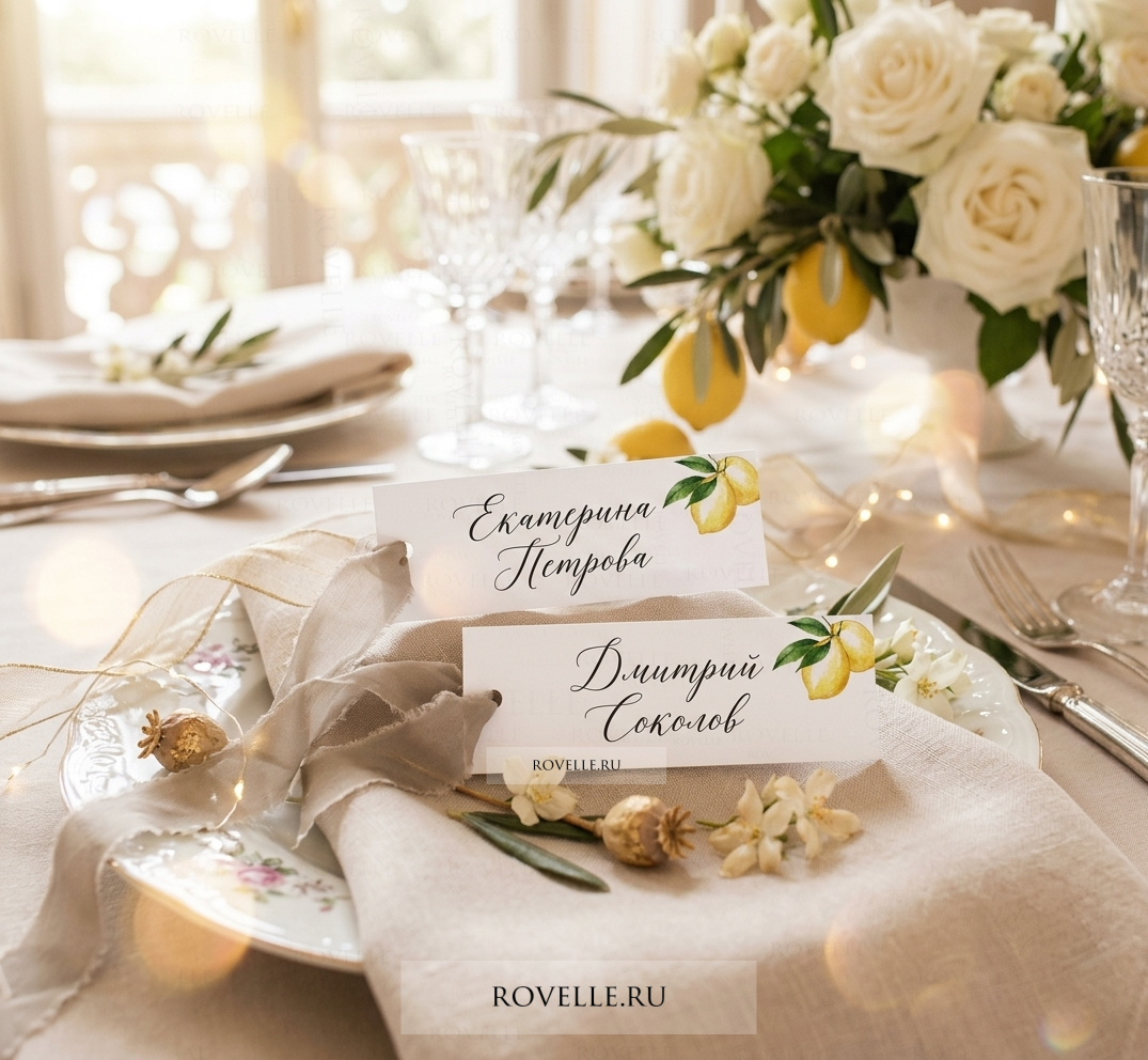Карточки рассадки гостей с лимонами 260713-00174025