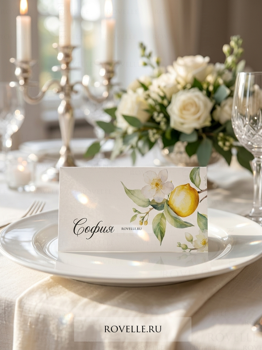 Карточки рассадки гостей с лимонами 260713-00185754